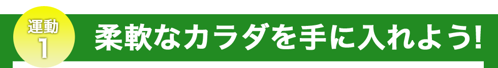 柔軟なカラダを手に入れよう