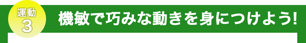 機敏で巧みな動きを身につけよう